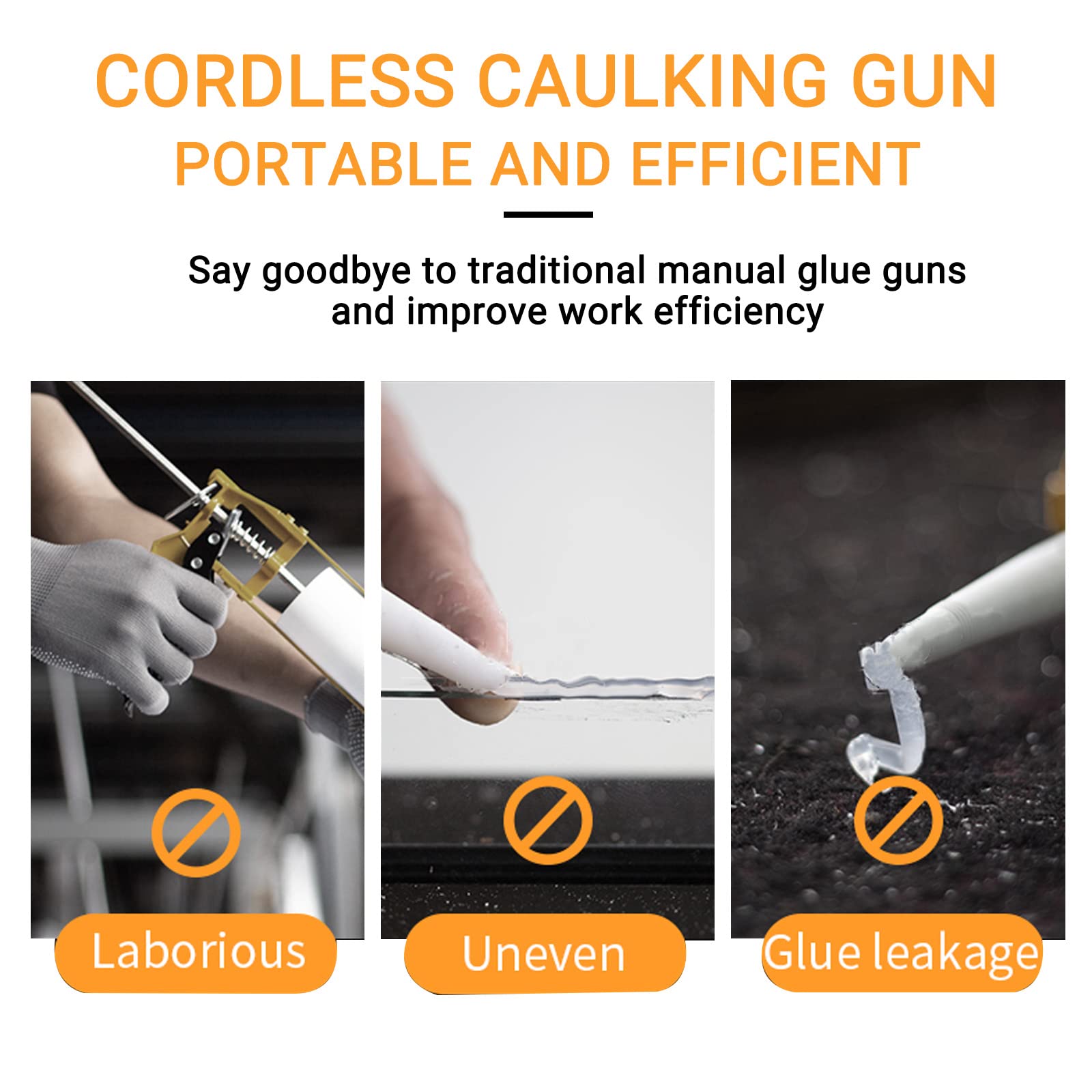 Cordless Caulking Gun, 21V Hand-held Cordless Electric Caulking Gun Kit, Equipped With 2.0 Ah Battery and Charger
